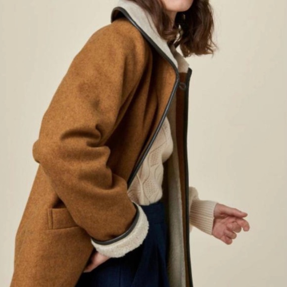 Sessun Jackets & Blazers - Sessun Brown Wool French Coat, Size Medium